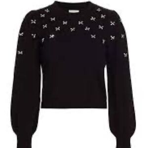 Cami NYC  100% Merino Wool Lulie Sweater With Crystal Bows